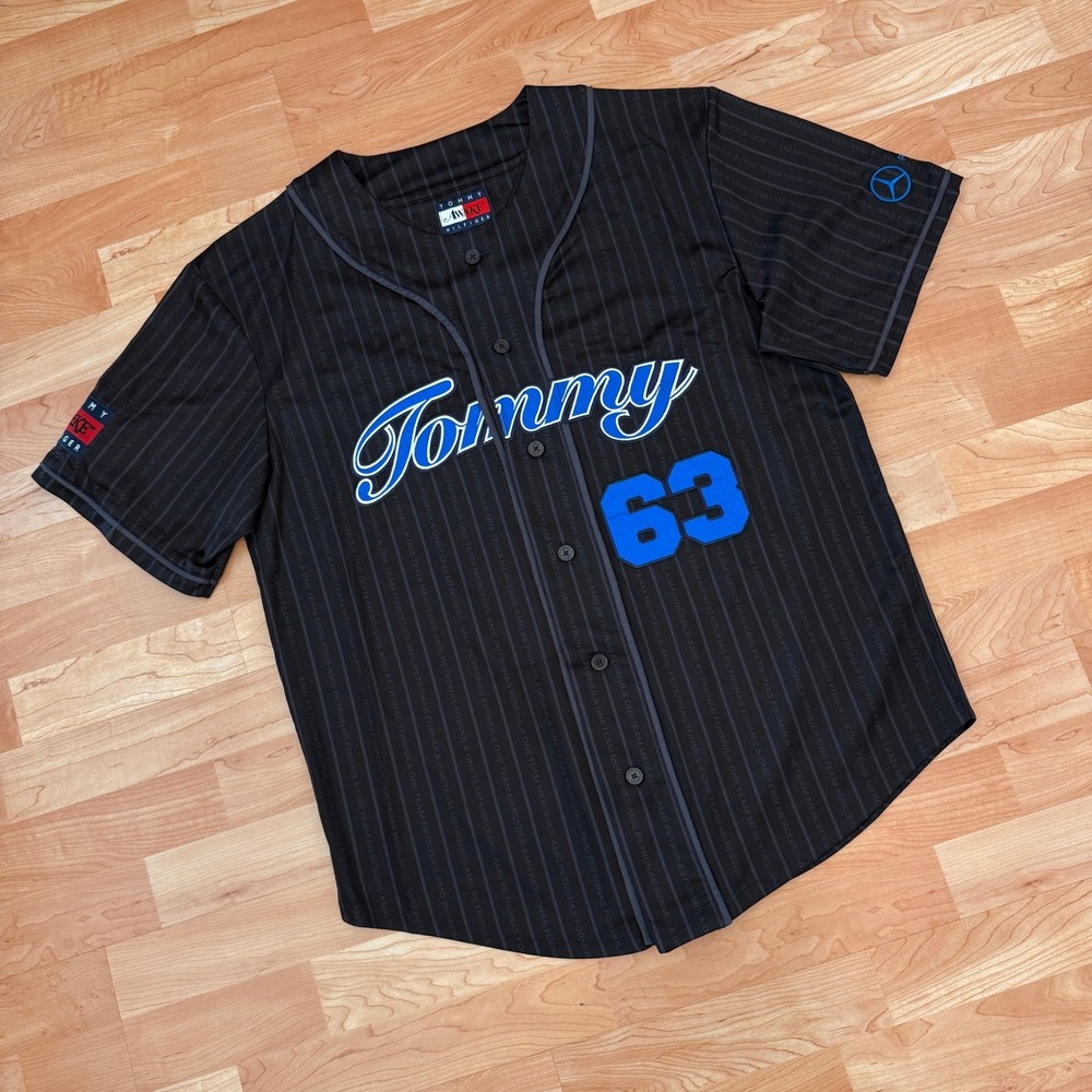 Tommy Hilfiger Awake NY Mercedes AMG F1 George Russell 63 Baseball Jersey Black